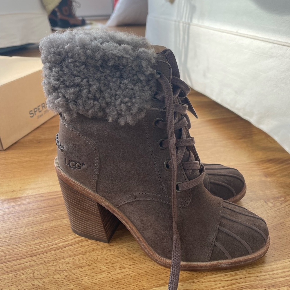 UGG fleece heeled boots